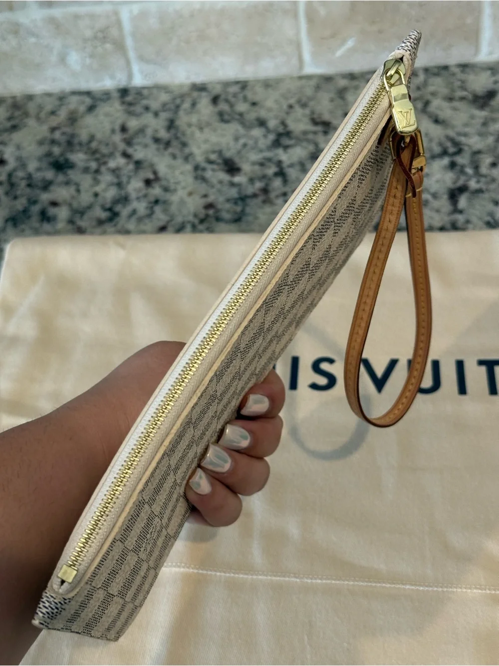 Louis Vuitton Damier Azur Neverfull Pouch